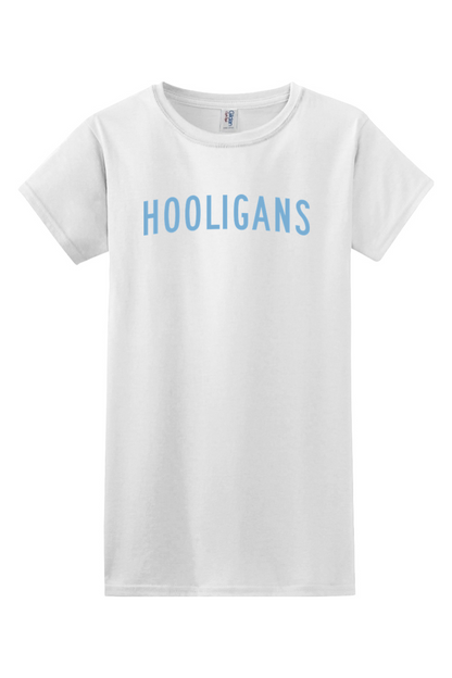 Hooligans Baseball Softstyle Ladies' T-Shirt Shoulder Logo