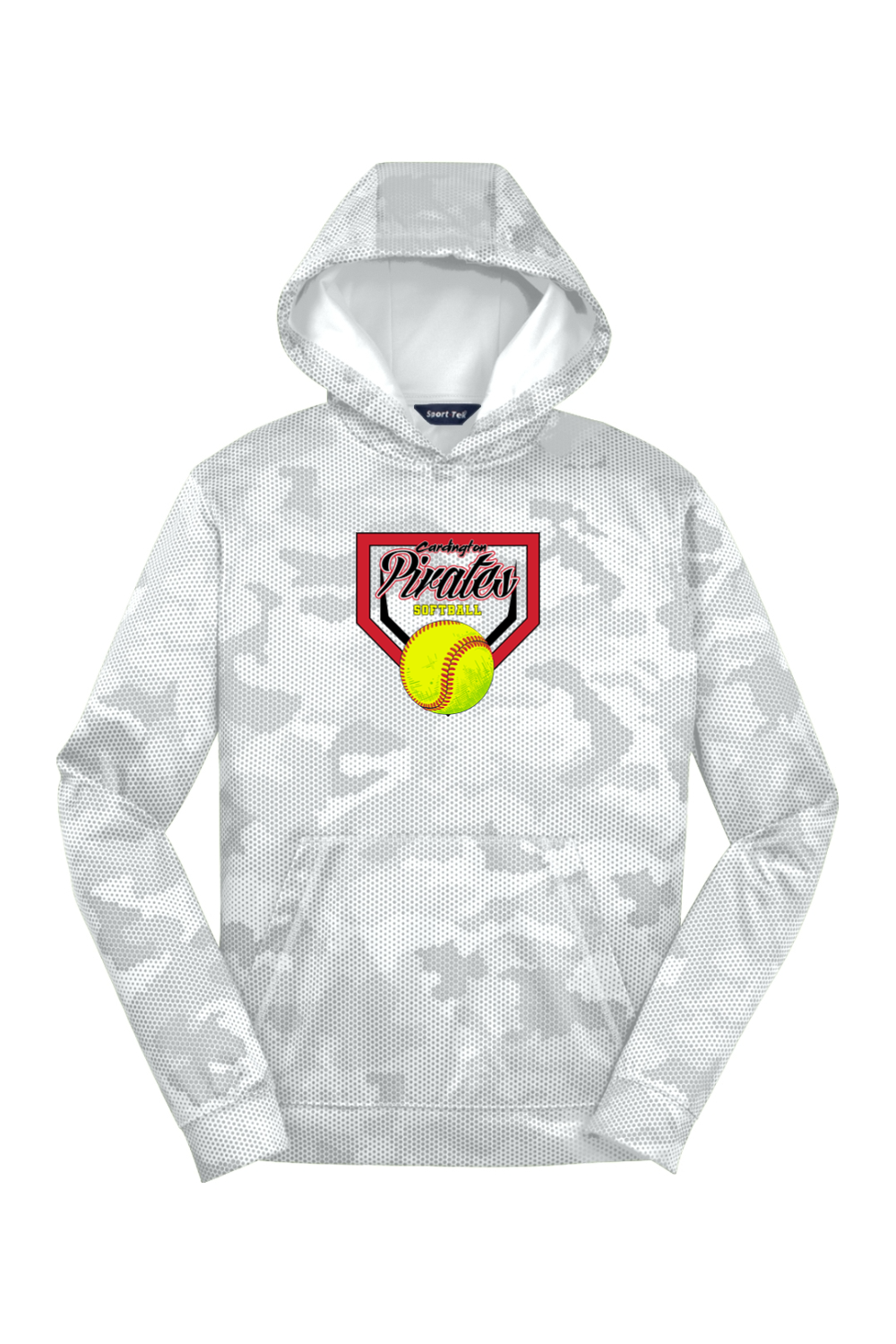 Cardington Pirates Softball DTF Youth Sport-Wick CamoHex Fleece Hooded Pullover
