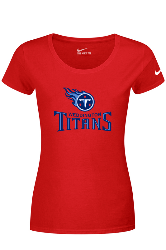 Weddington Titans Football DTF Nike Ladies Dri-FIT Cotton/Poly Scoop Neck Tee