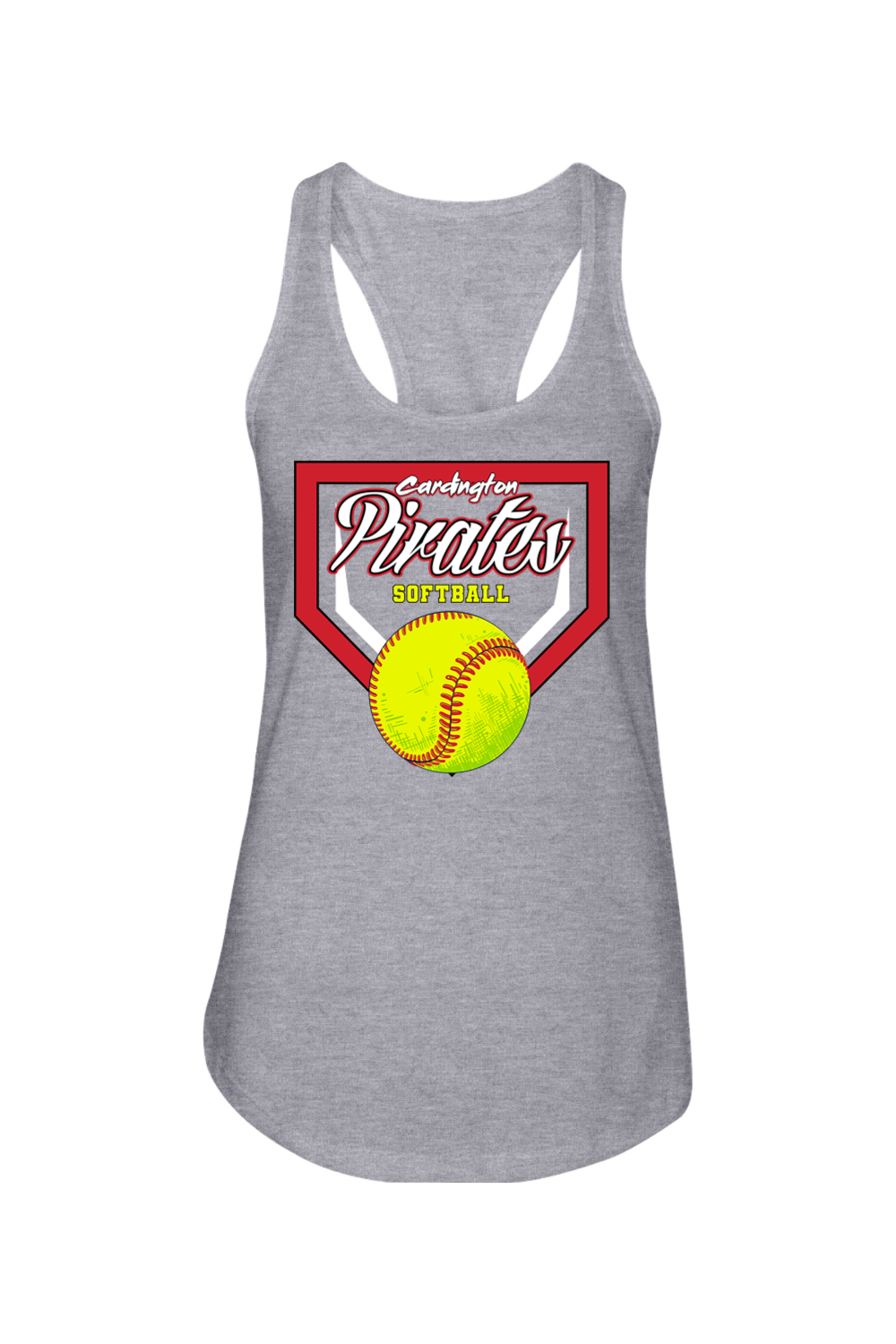 Cardington Pirates Softball DTF Ladies Racerback Tank