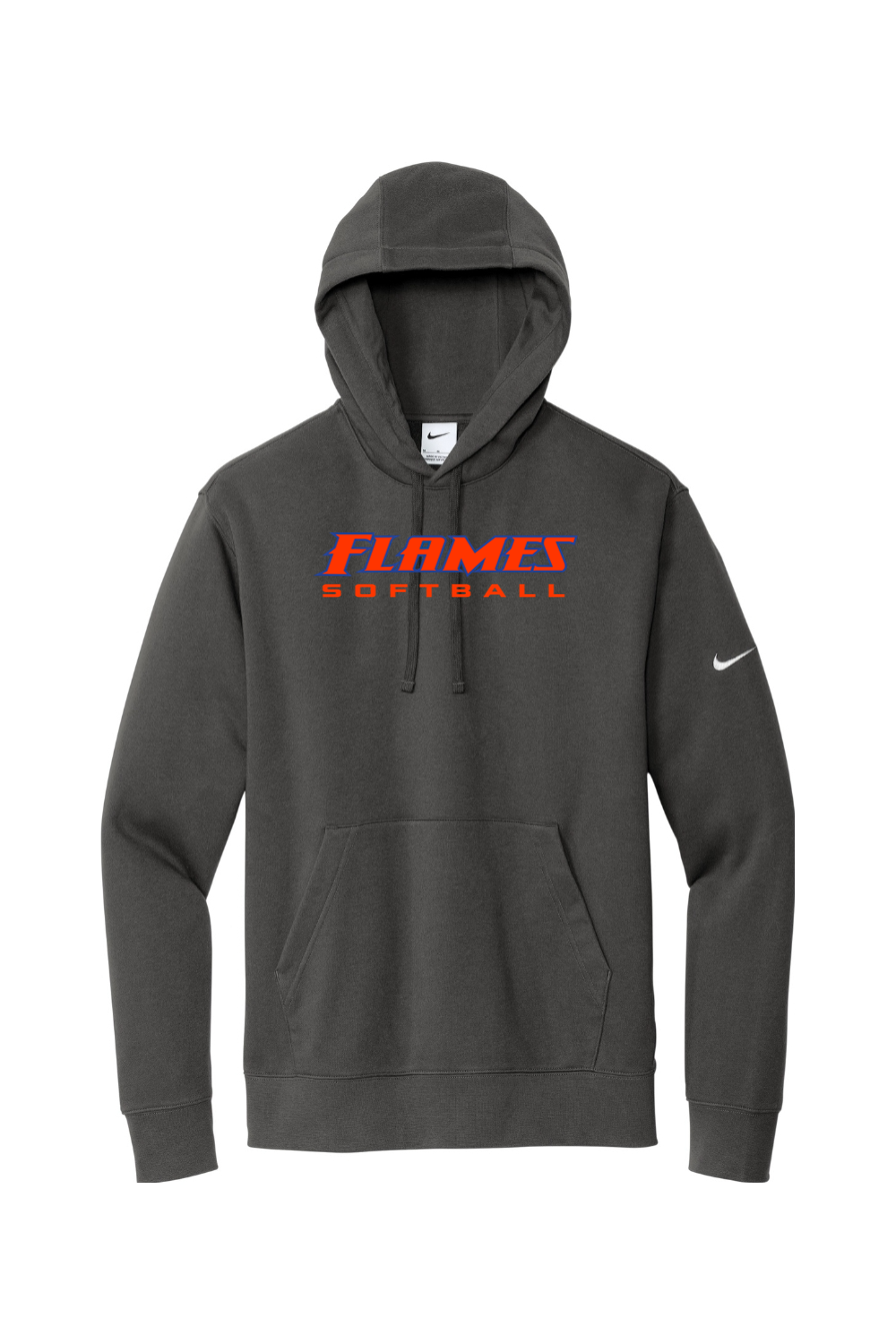 Flames MI Softball DTF Nike Club Fleece Sleeve Swoosh Pullover Hoodie