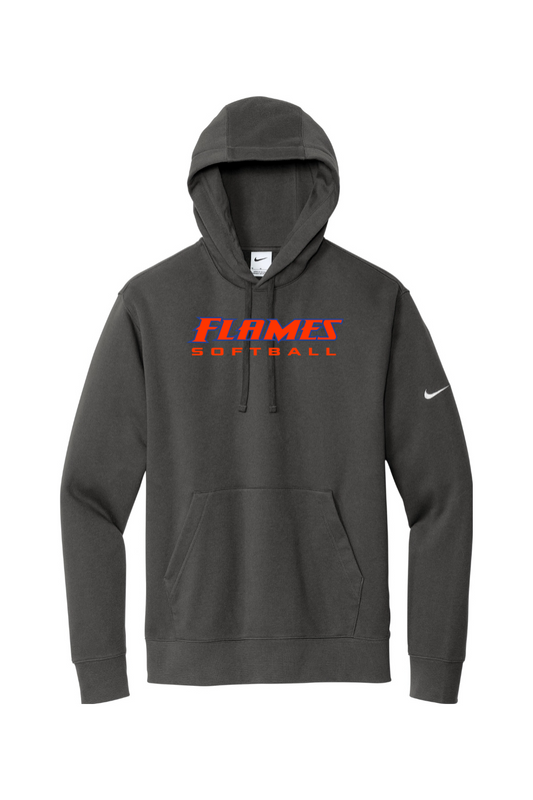 Flames MI Softball DTF Nike Club Fleece Sleeve Swoosh Pullover Hoodie