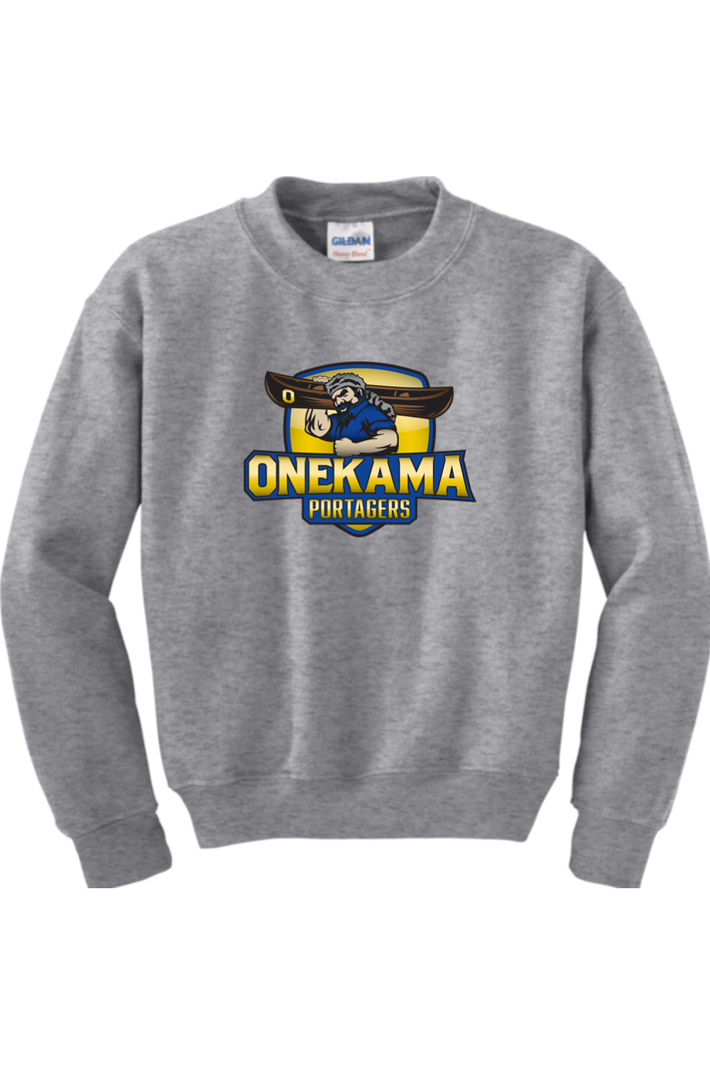 Onekama Portagers Football Youth Heavy Blend Crewneck Sweatshirt