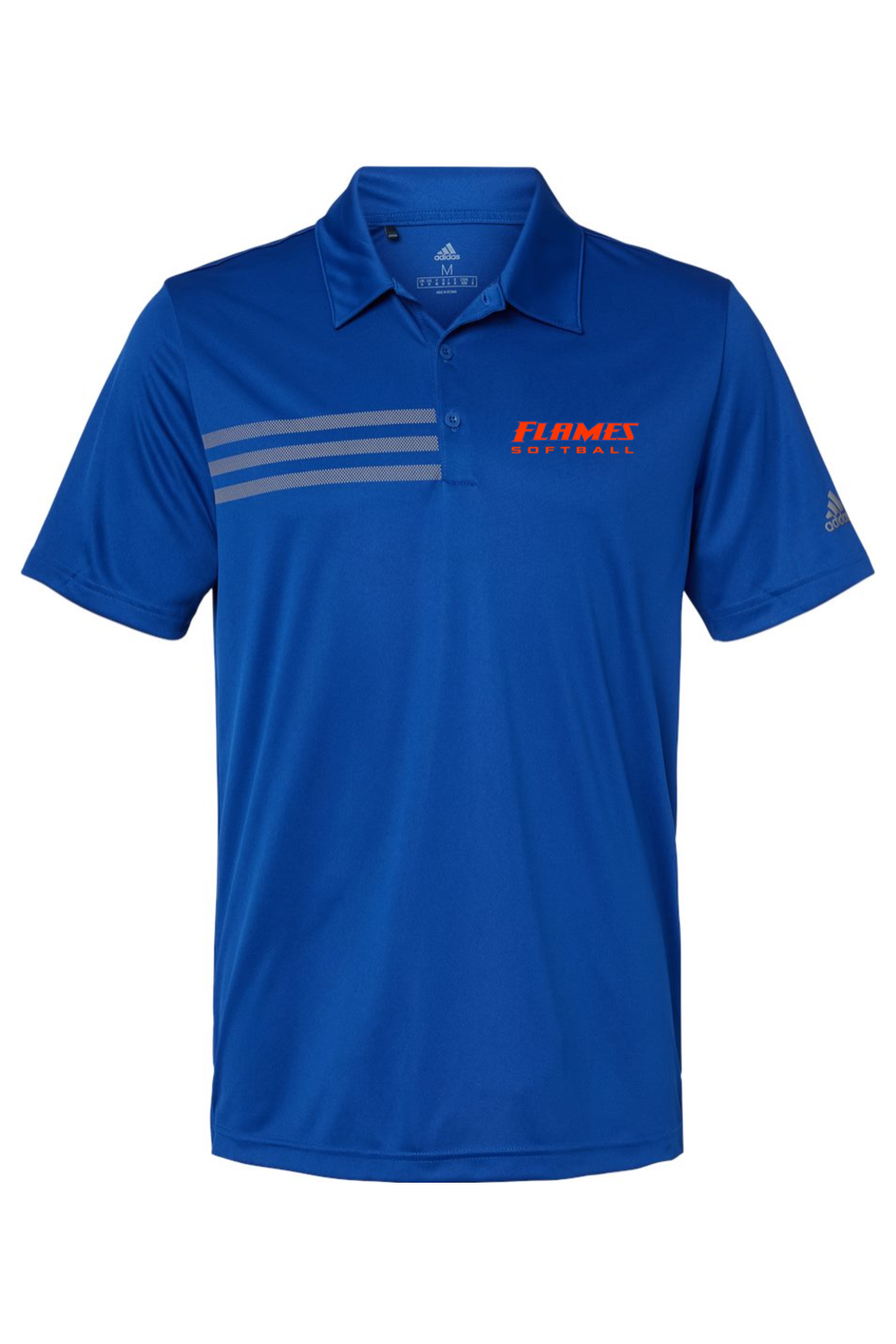 Flames MI Softball DTF Adidas 3-Stripes Chest Sport Shirt