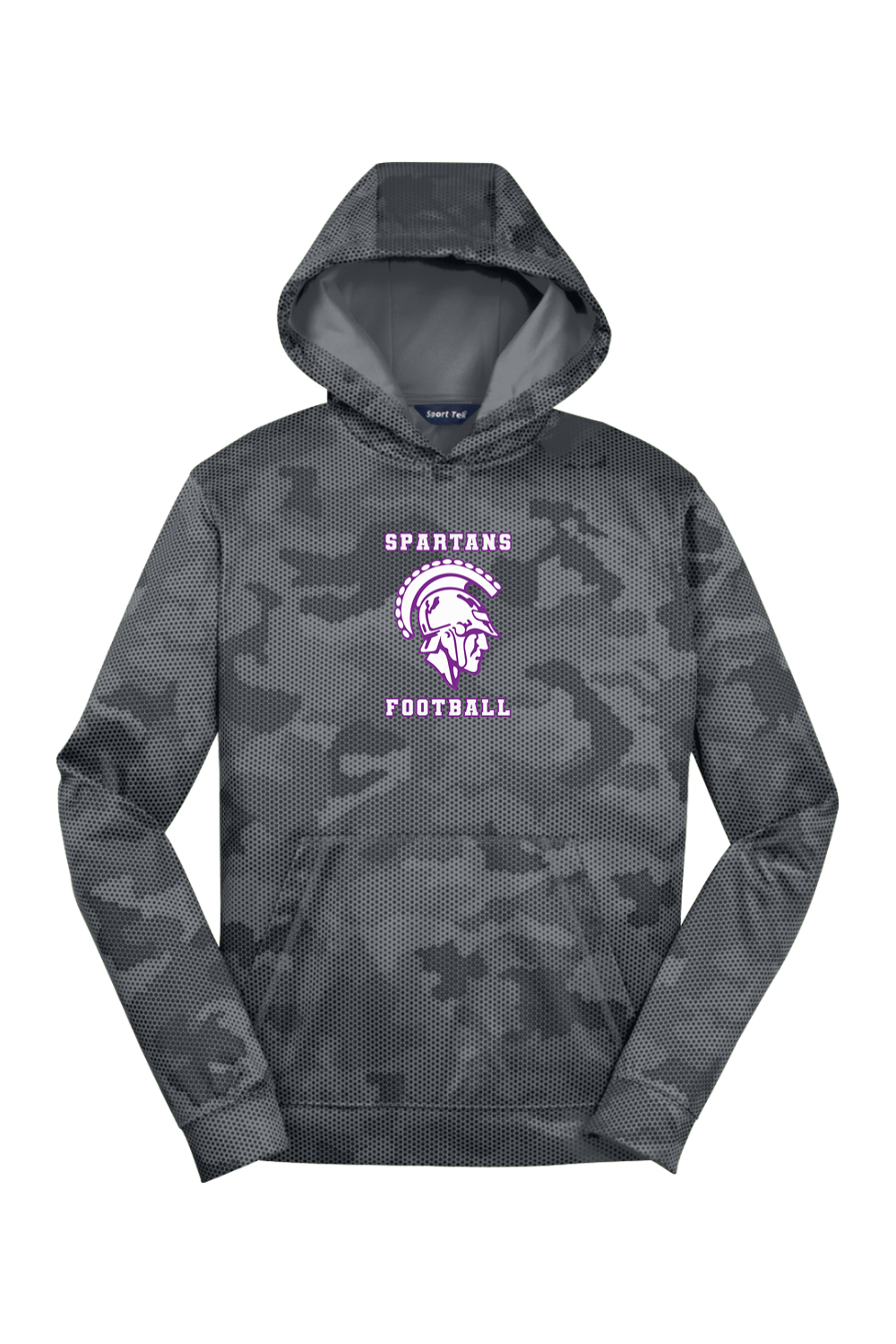 Spartans Football DTF Youth CamoHex Fleece Hooded Pullover