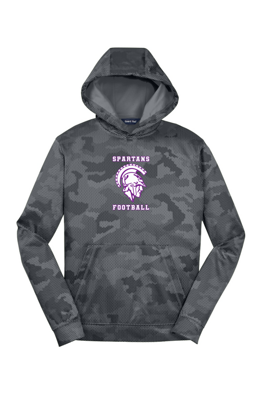 Spartans Football DTF Youth CamoHex Fleece Hooded Pullover