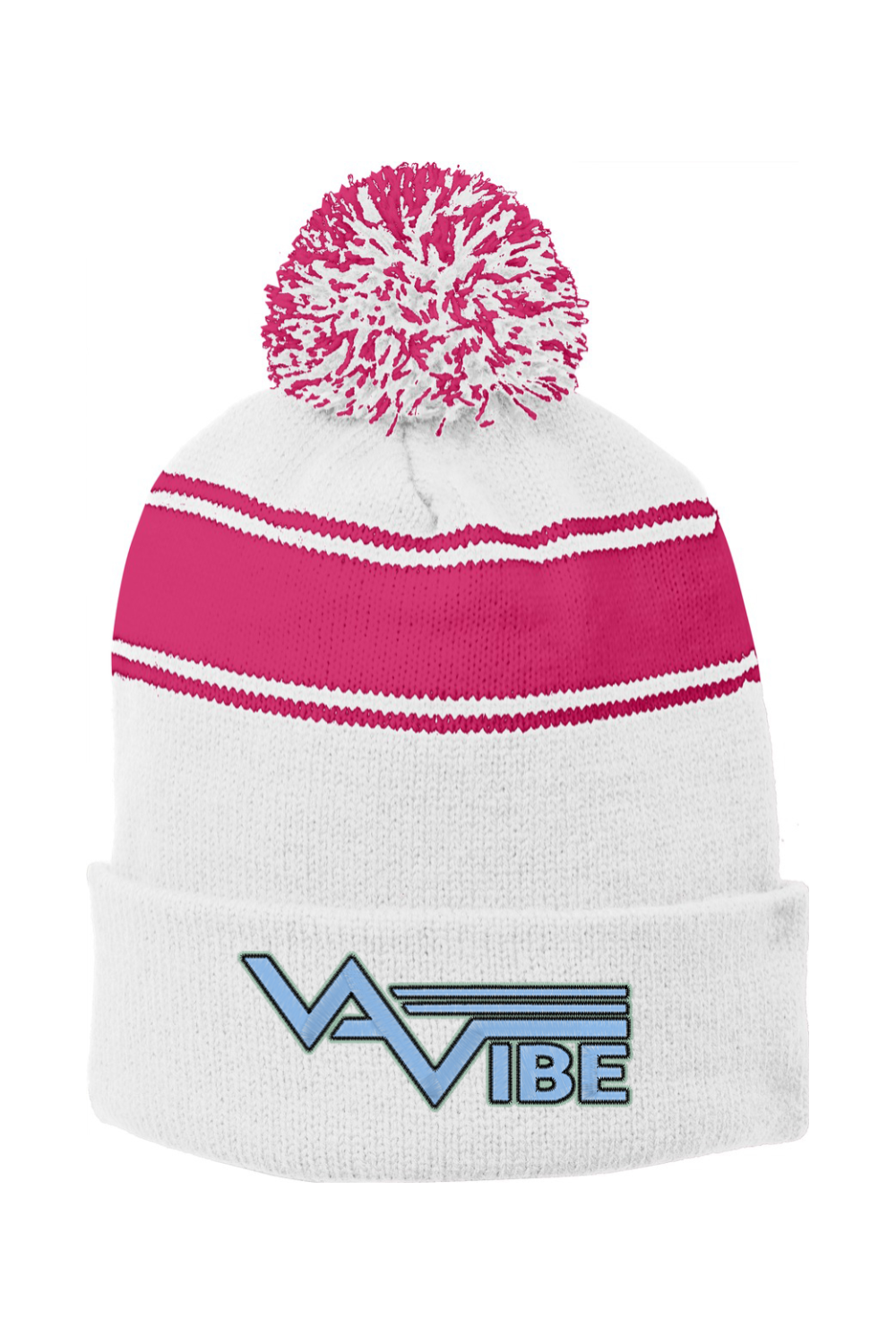VA Vibe Stripe Pom Pom Beanie