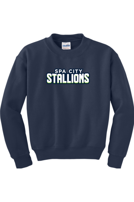 Spa City Stallions DTF Youth Heavy Blend Crewneck Sweatshirt