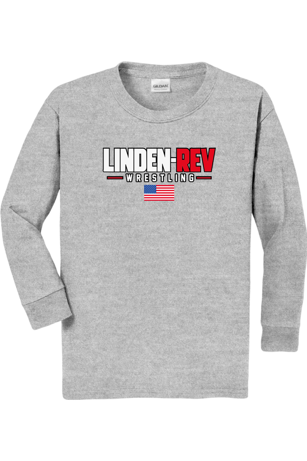 Linden Rev Wrestling DTF Youth Heavy Cotton Long Sleeve T-Shirt