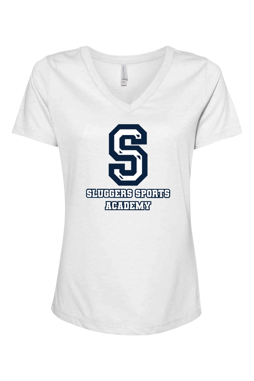 Sluggers Sports Academy Women's Relaxed Heather CVC V-Neck Tee