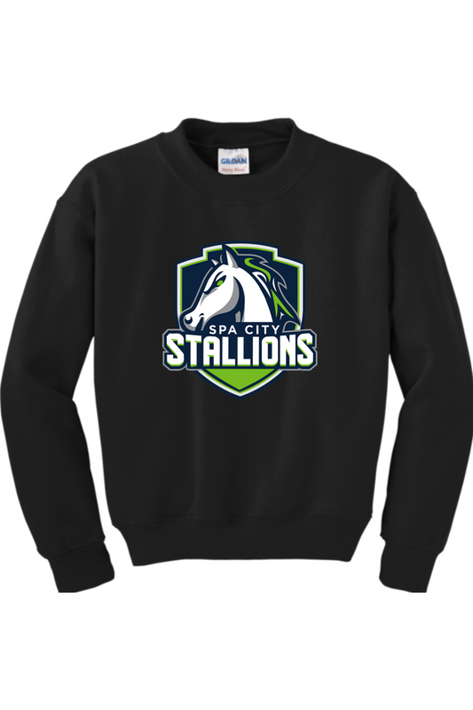 Spa City Stallions DTF Youth Heavy Blend Crewneck Sweatshirt