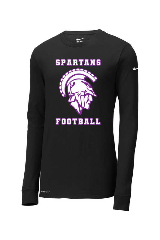 Spartans Football DTF Nike Dri-FIT Cotton/Poly Long Sleeve Tee