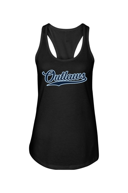 Outlaws Baseball Script Ladies Racerback Tank