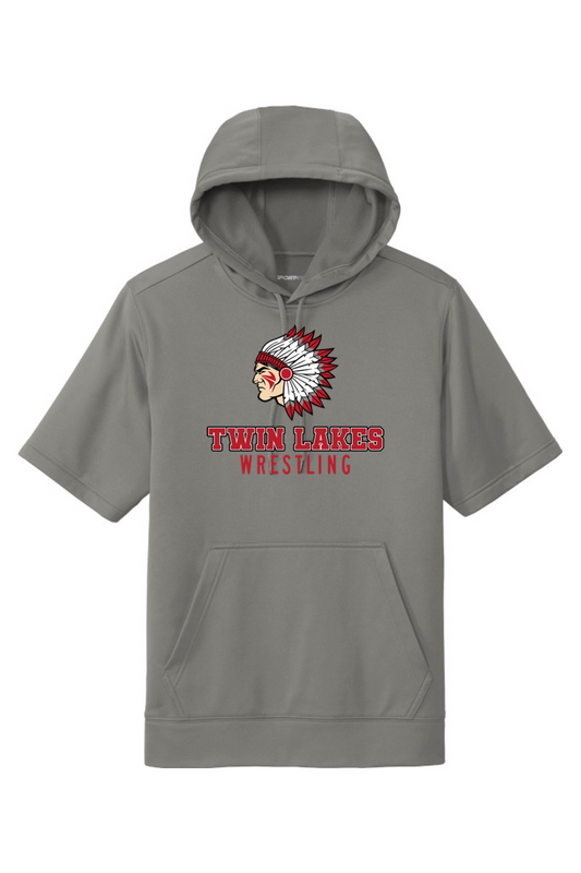 Twin Lakes Wrestling DTF Sport-Wick Fleece Short Sleeve Hooded Pullover
