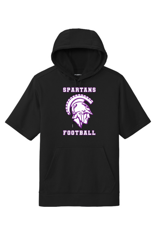 Spartans Football DTF Fleece Short Sleeve Hooded Pullover
