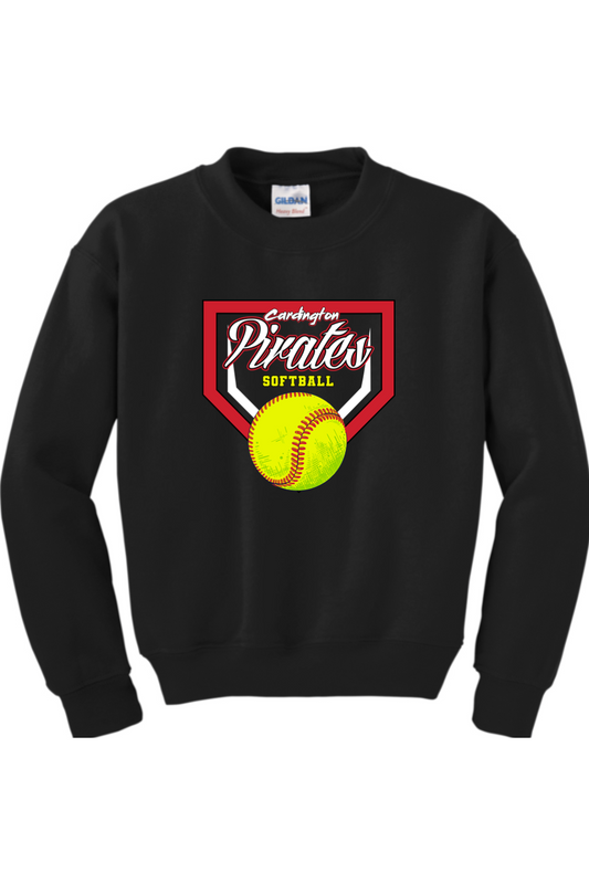 Cardington Pirates Softball DTF Youth Heavy Blend Crewneck Sweatshirt