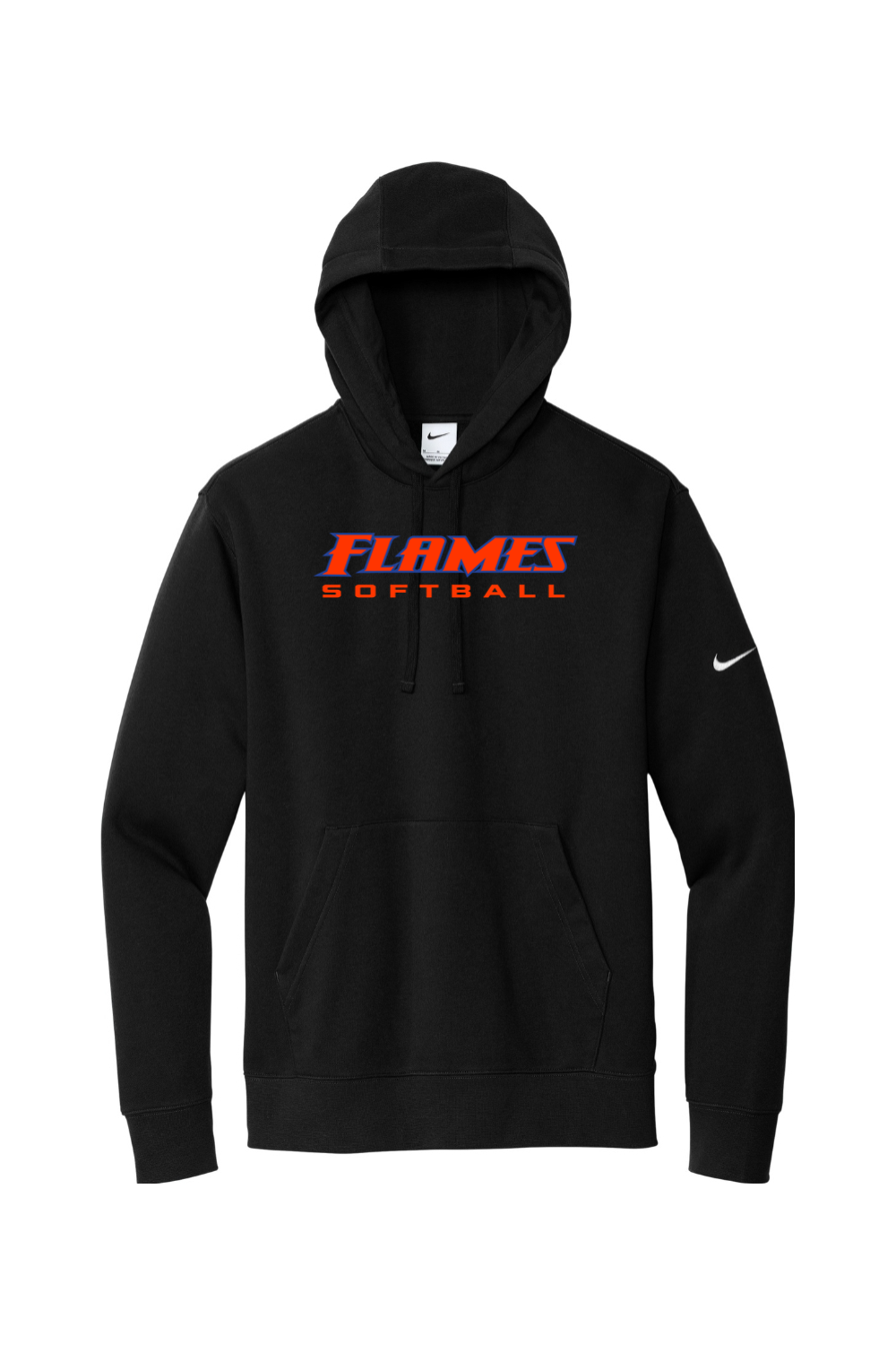 Flames MI Softball DTF Nike Club Fleece Sleeve Swoosh Pullover Hoodie