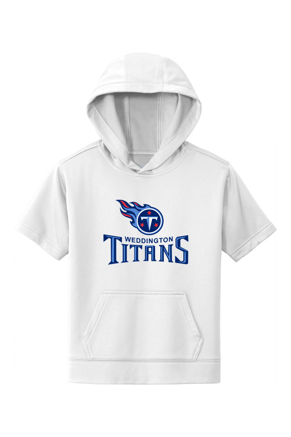 Weddington Titans Football DTF Youth Fleece Short Sleeve Hooded Pullover