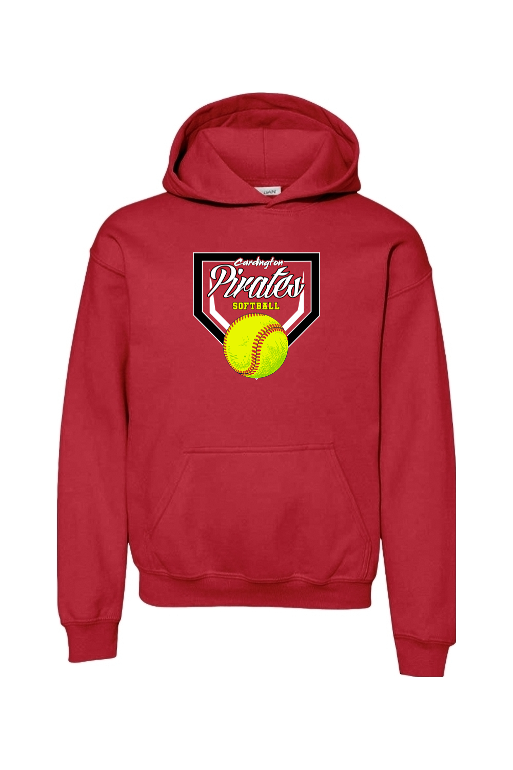 Cardington Pirates Softball DTF Youth Heavy Blend Hooded Sweatshirt