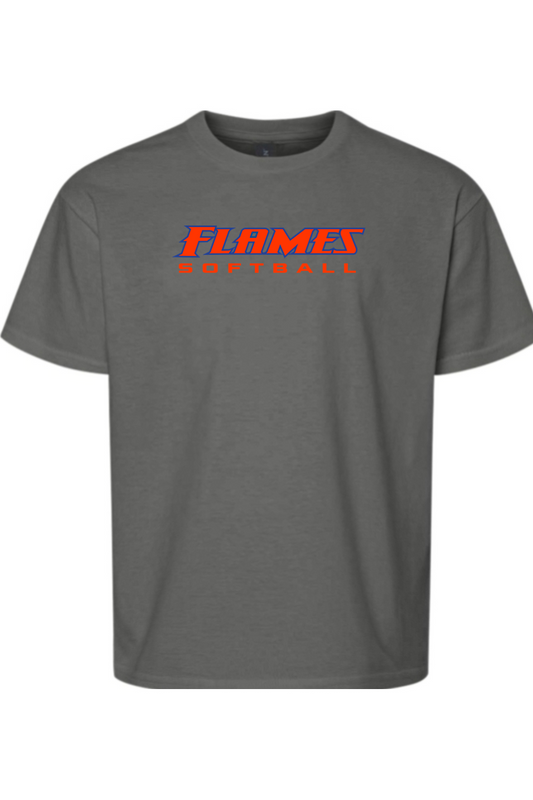 Flames MI Softball DTF Youth Softstyle T-Shirt