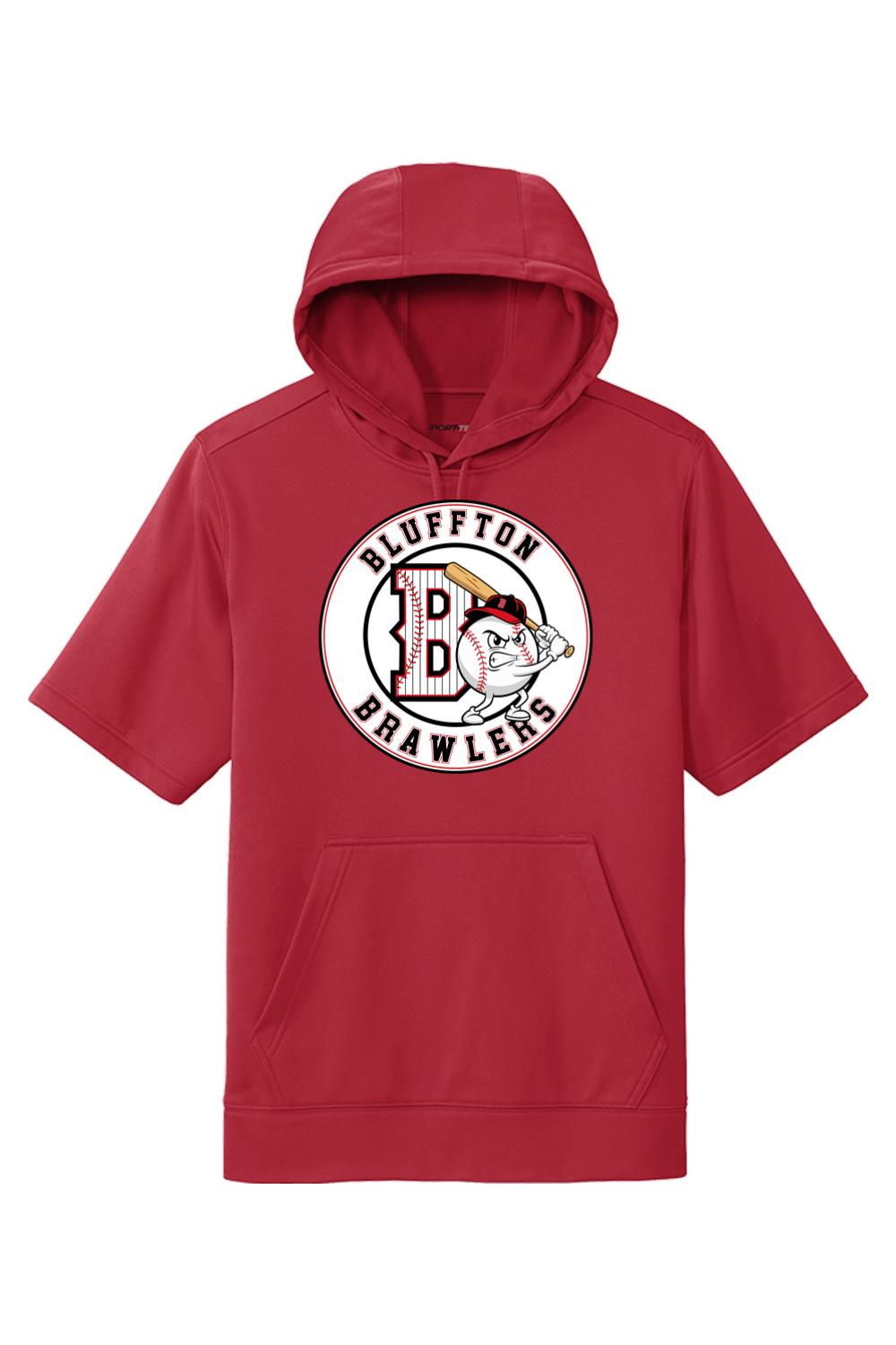 Brawlers Sport-Wick Fleece Short Sleeve Hooded Pullover
