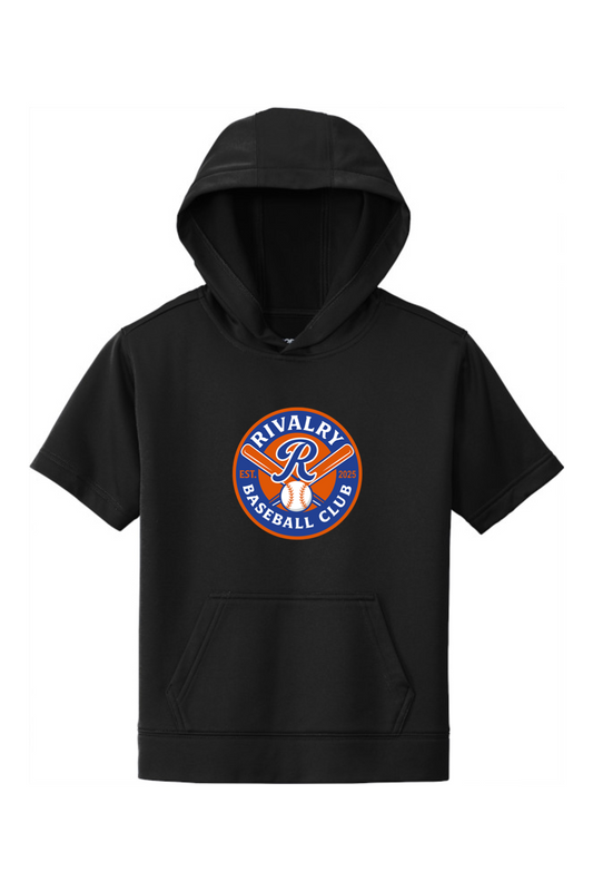 Rivalry Baseball DTF Youth Sport-Wick Fleece Short Sleeve Hooded Pullover