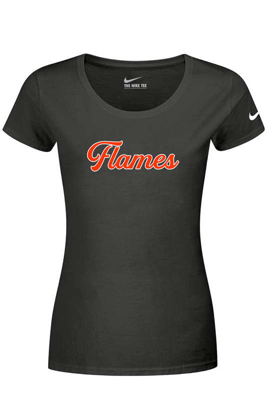 Flames MI Team DTF Nike Ladies Dri-FIT Cotton/Poly Scoop Neck Tee