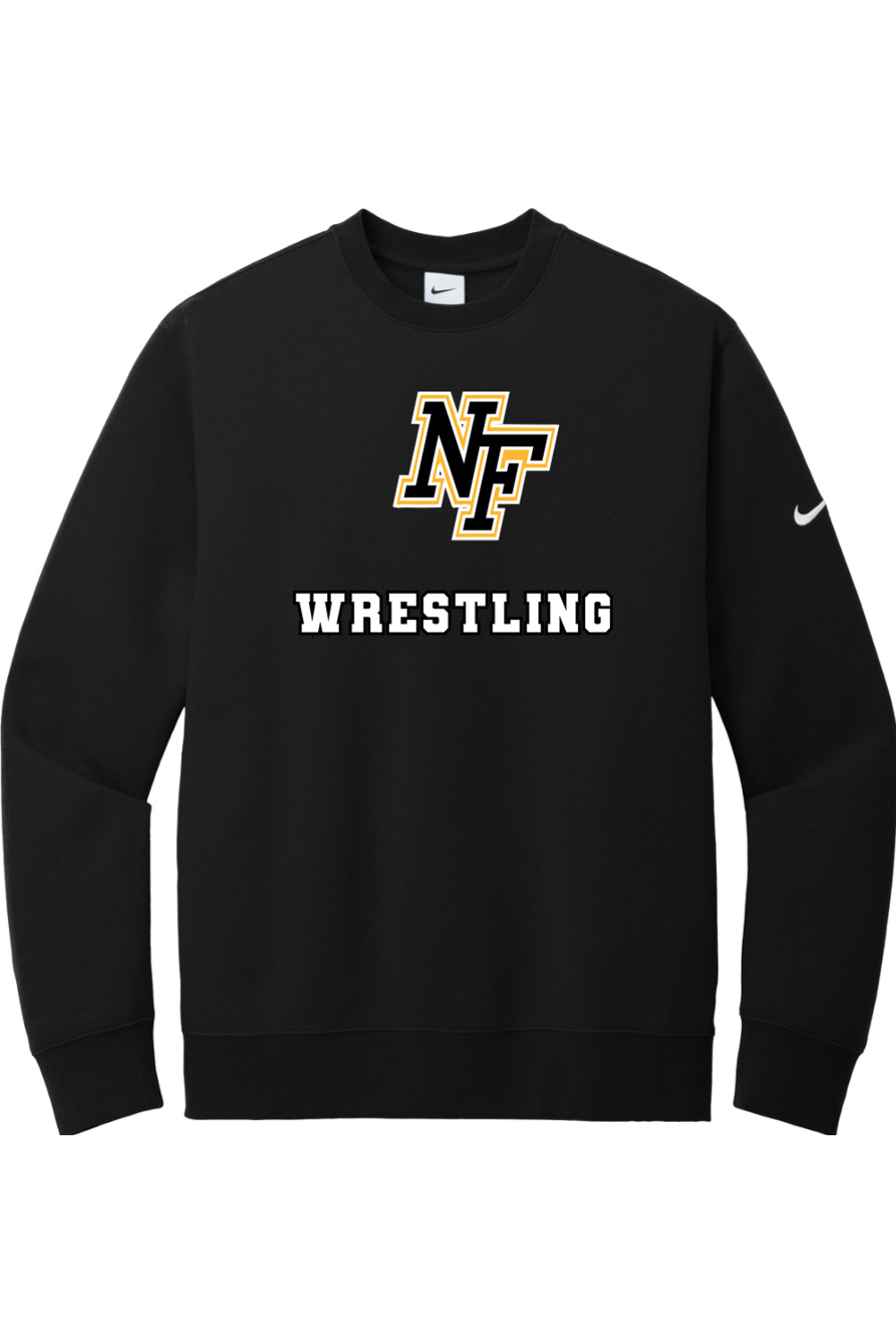 North Farmington Wrestling DTF Nike Club Fleece Sleeve Swoosh Crew