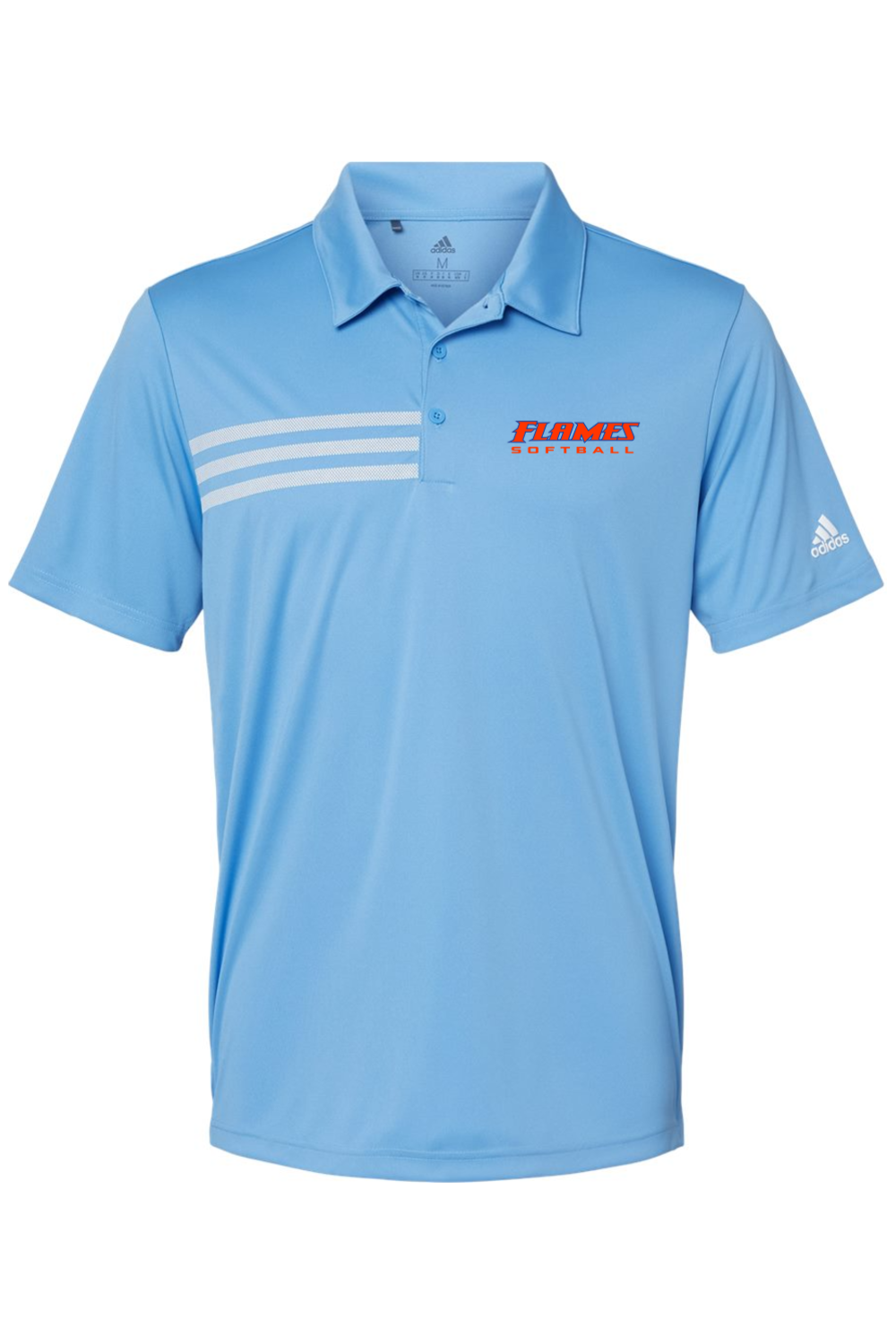 Flames MI Softball DTF Adidas 3-Stripes Chest Sport Shirt