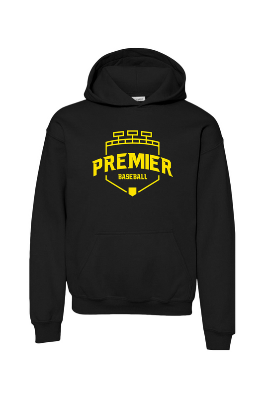 Premier Baseball OR Youth Hooded Sweatshirt - Yellow Logo