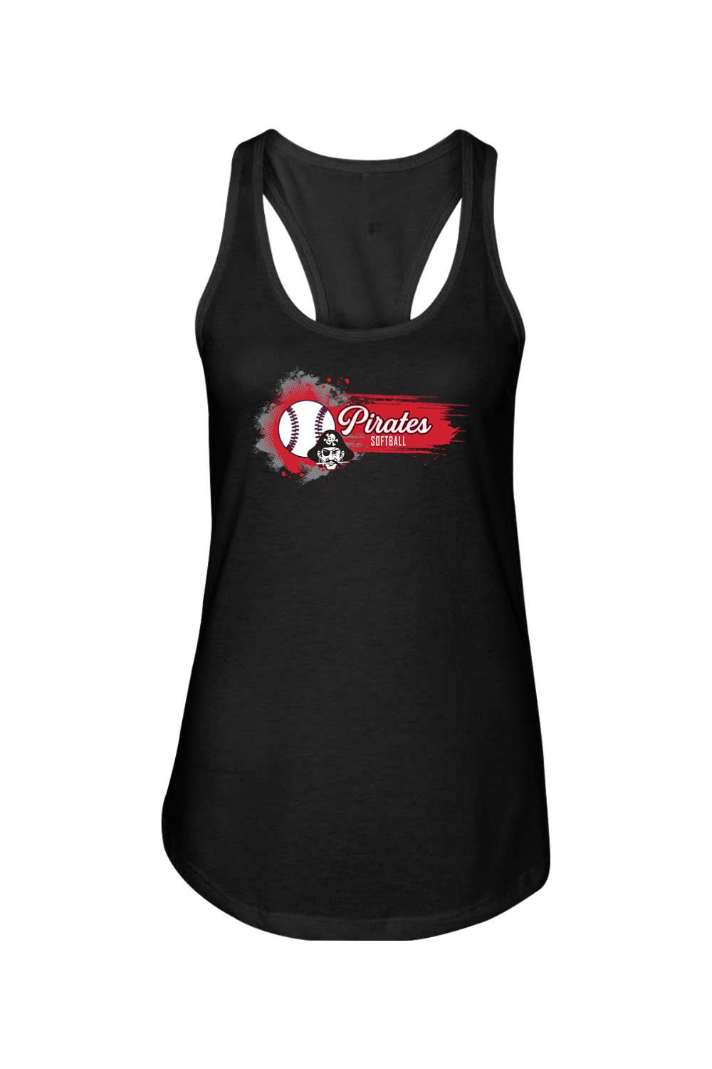 Cardington Pirates Softball DTF Ladies Racerback Tank