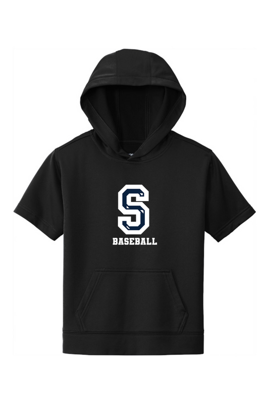 Sluggers Baseball Youth Sport-Wick Fleece Short Sleeve Hooded Pullover