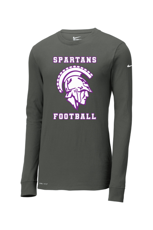Spartans Football DTF Nike Dri-FIT Cotton/Poly Long Sleeve Tee