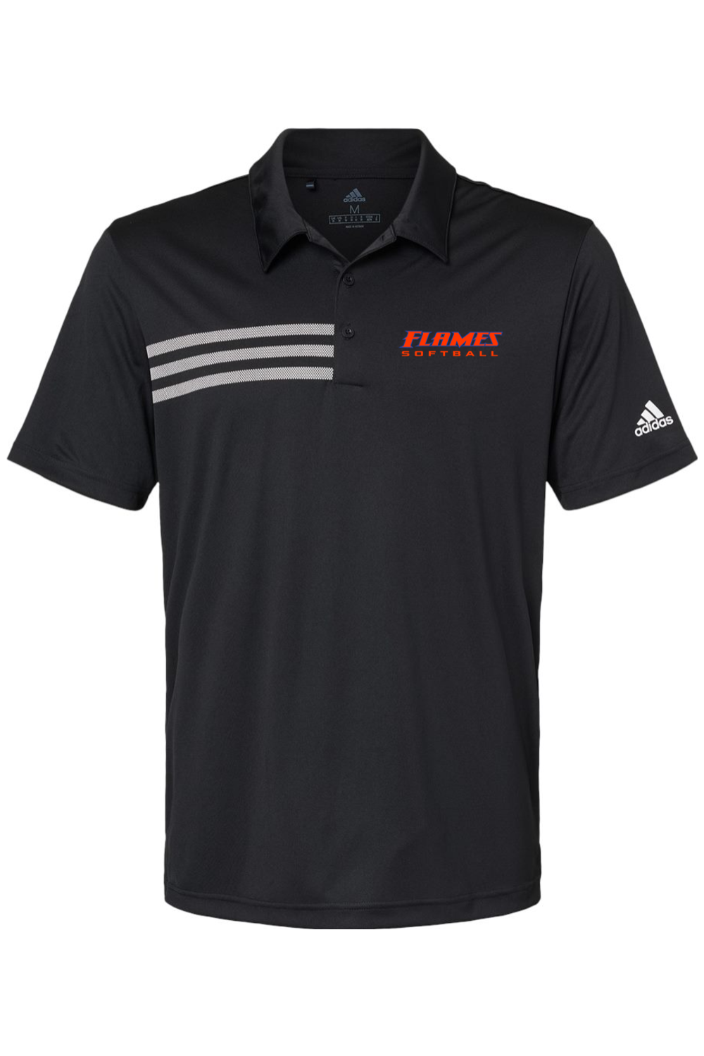 Flames MI Softball DTF Adidas 3-Stripes Chest Sport Shirt