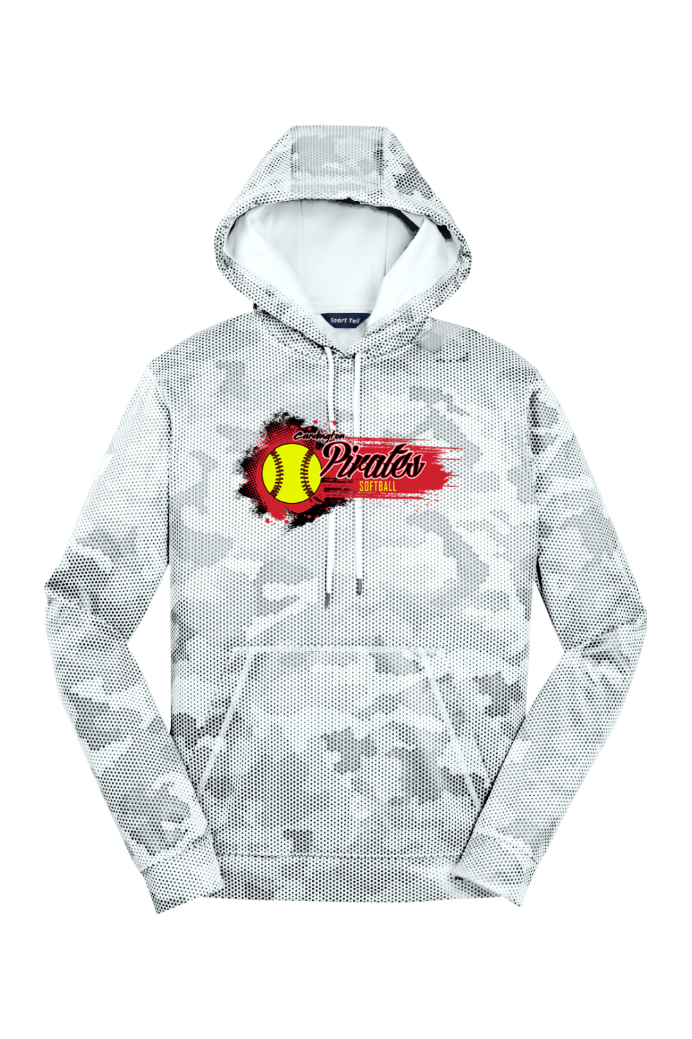 Cardington Pirates Softball DTF CamoHex Fleece Hooded Pullover