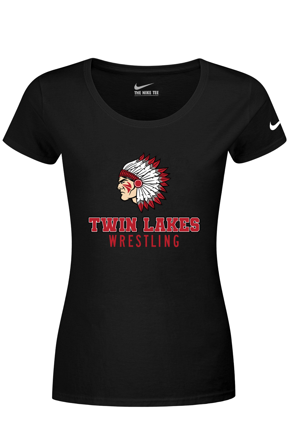 Twin Lakes Wrestling DTF Nike Ladies Dri-FIT Cotton/Poly Scoop Neck Tee