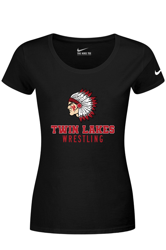Twin Lakes Wrestling DTF Nike Ladies Dri-FIT Cotton/Poly Scoop Neck Tee