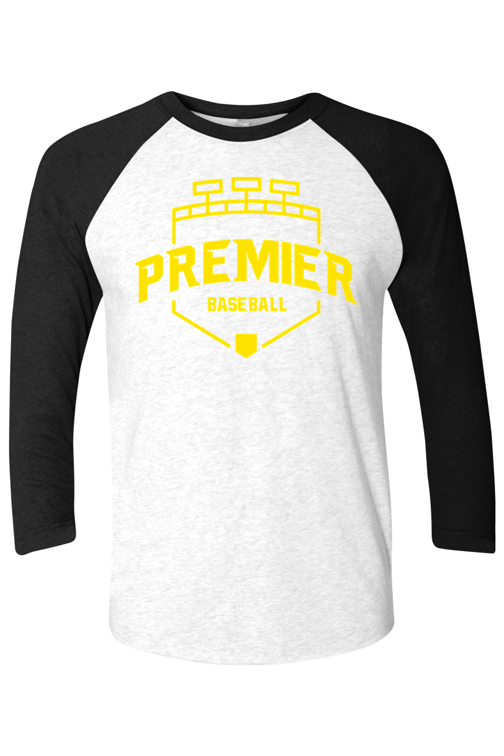 Premier Baseball OR Three-Quarter Sleeve Raglan Tee - Yellow