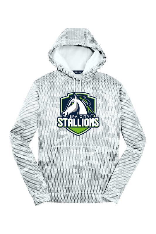 Spa City Stallions DTF CamoHex Fleece Hooded Pullover