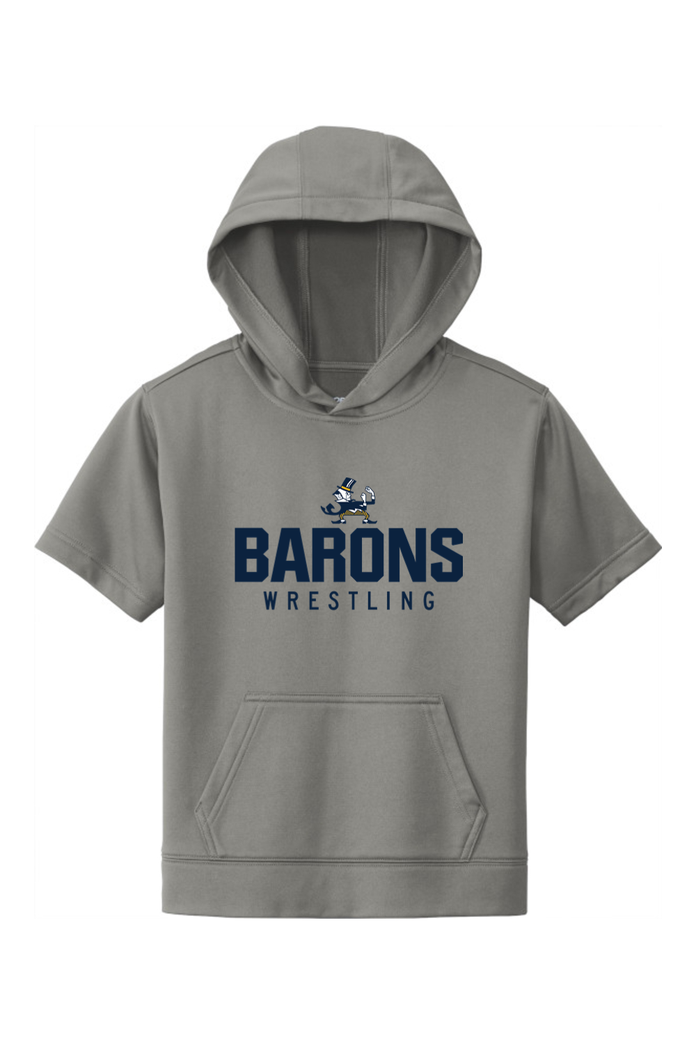 B-CC Wrestling DTF Youth Sport-Wick Fleece Short Sleeve Hooded Pullover