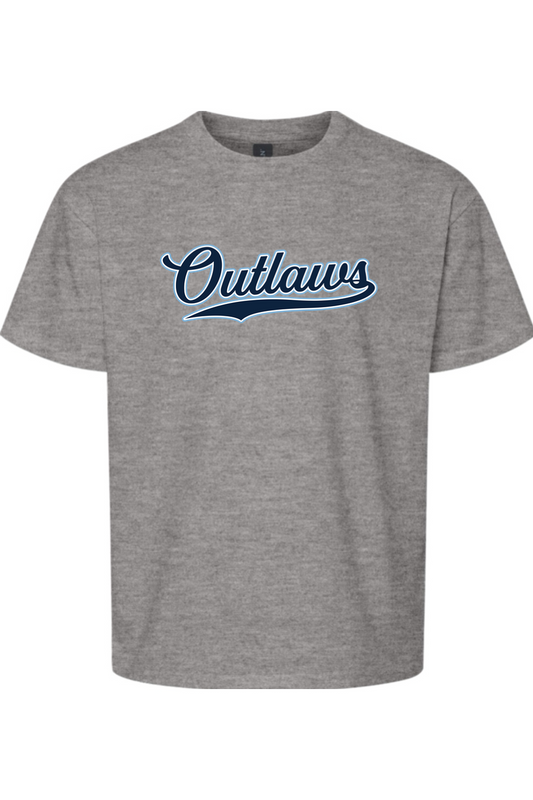 Outlaws Baseball Script Youth Softstyle T-Shirt