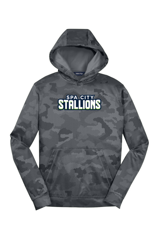 Spa City Stallions DTF Youth CamoHex Fleece Hooded Pullover