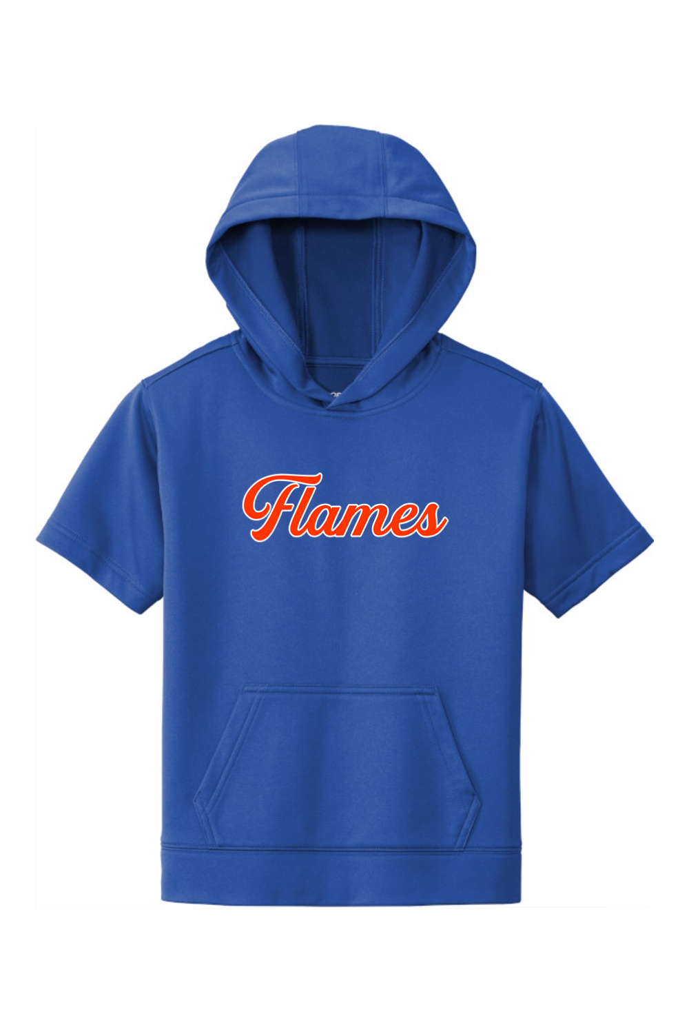 Flames MI Team DTF Youth Fleece Short Sleeve Hooded Pullover