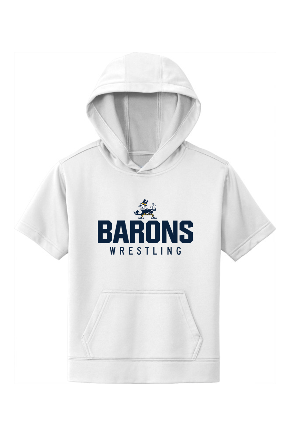 B-CC Wrestling DTF Youth Sport-Wick Fleece Short Sleeve Hooded Pullover