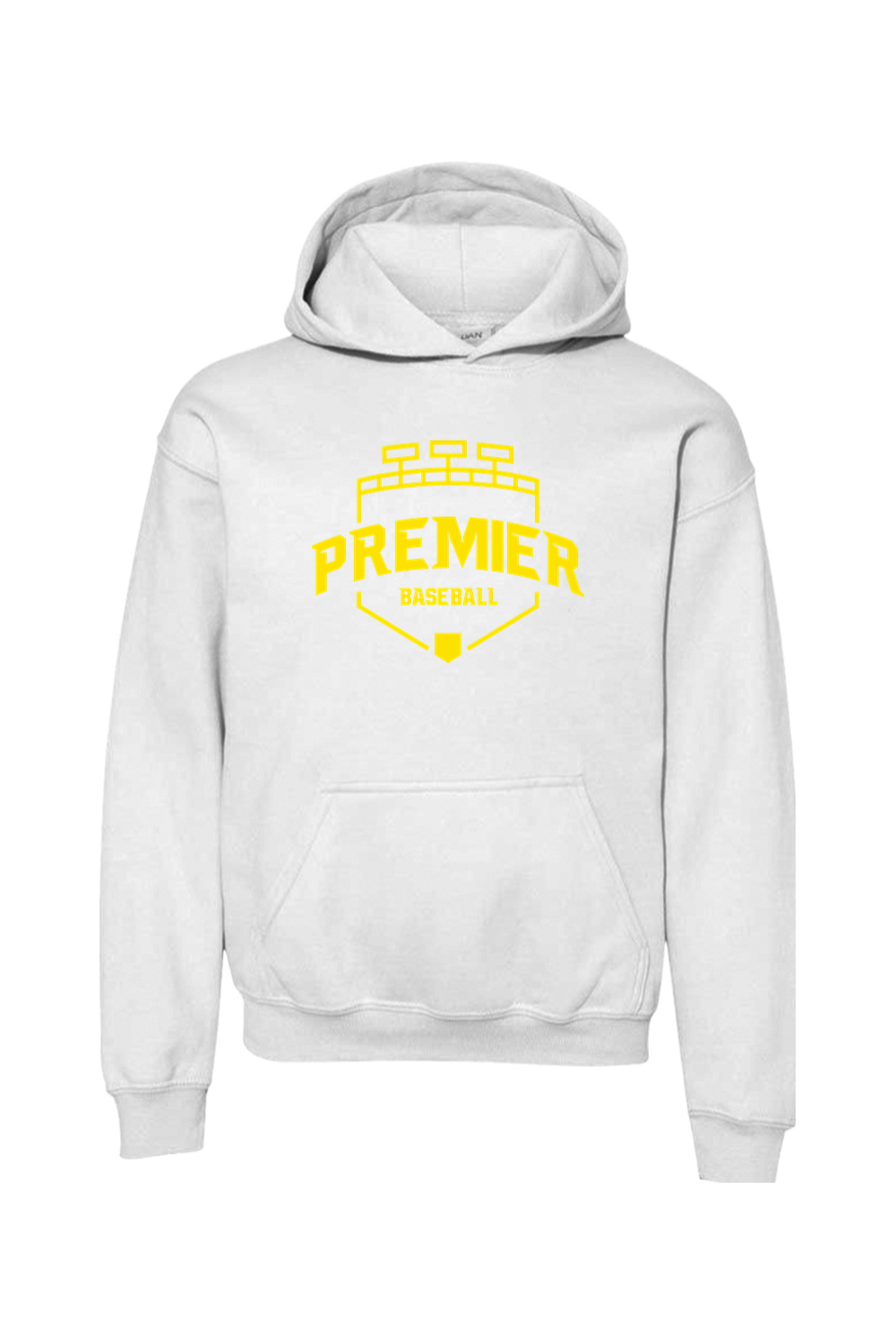 Premier Baseball OR Youth Hooded Sweatshirt - Yellow Logo