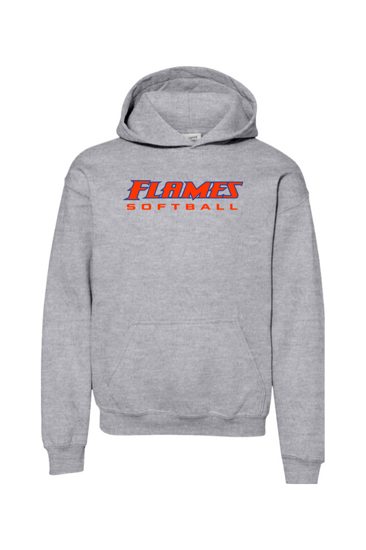 Flames MI Softball DTF Youth Heavy Blend Hooded Sweatshirt