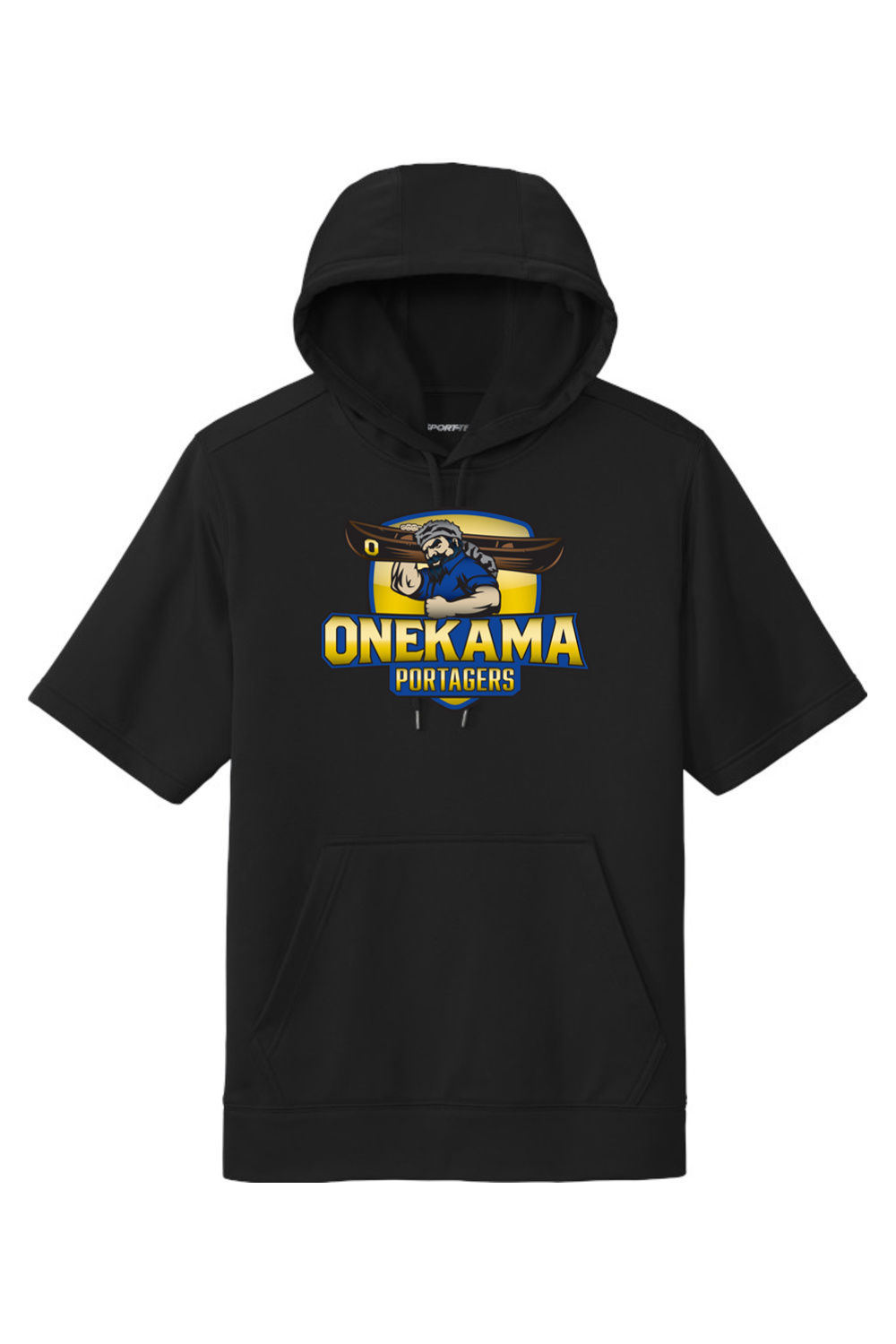 Onekama Portagers Football Fleece Short Sleeve Hooded Pullover