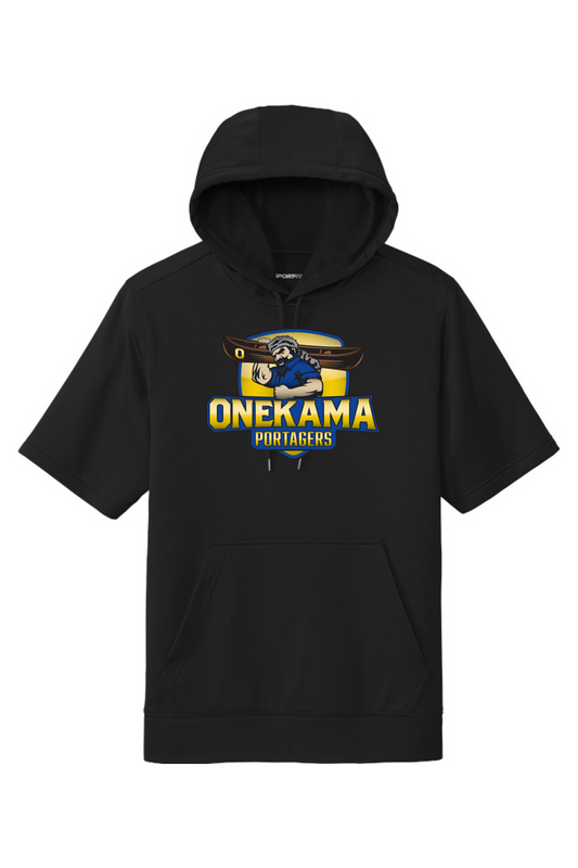 Onekama Portagers Football Fleece Short Sleeve Hooded Pullover
