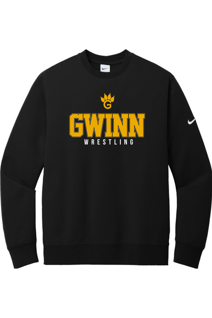 Gwinn Wrestling DTF Nike Club Fleece Sleeve Swoosh Crew
