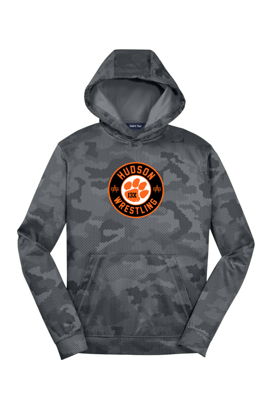 Hudson Wrestling DTF Youth Sport-Wick CamoHex Fleece Hooded Pullover